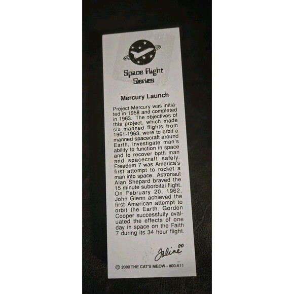 Vintage 2000 The Cats Meow Village Mercury Launch Space Flight Wood Shelf Sitter - Picture 3 of 9